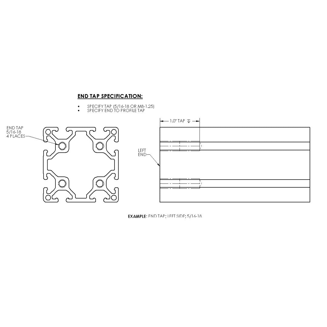 T-Slot Aluminum Extrusion; 15 Series; 8 Slots; 3.0" X 3.0"; Black