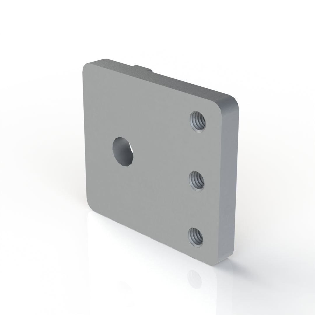 1U aluminum rack mounting plate with M6 x 1.0 tapped holes, for DIY 19-inch T-slot extrusion racks