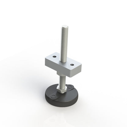 Levelling foot assembly with plate mounting.