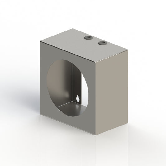 Wall mounted enclosure for the Grandstream GSC3506V2 speaker.  Made of stainless steel.