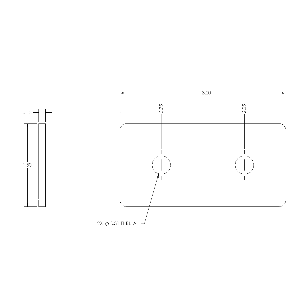 End Cap; Aluminum; For 1.5" X 3.0" Profiles