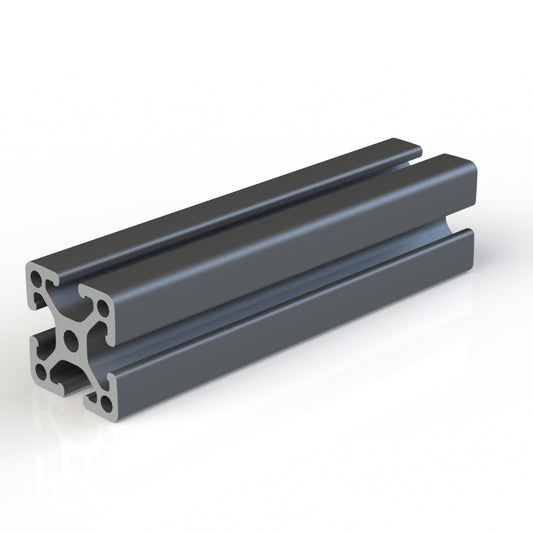 T-Slot 1515 (1.5" x 1.5") aluminum extrusion with black anodized finish.  Cut to length with machining options - access holes, end taps, counterbore holes.