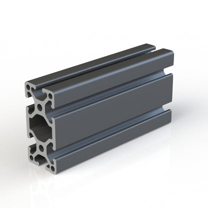 T-Slot 1530 (1.5" x 3.0") aluminum extrusion.  Cut to length with machining options - access holes, end taps, counterbore holes. Black anodized.