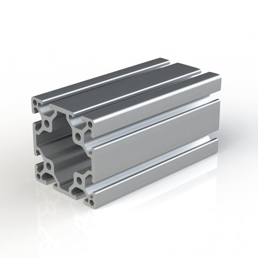 T-Slot 3030 (3.0" x 3.0") aluminum extrusion.  Cut to length with machining options - access holes, end taps, counterbore holes.