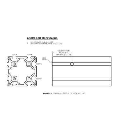 T-Slot Aluminum Extrusion; 15 Series; 8 Slots; 3.0" X 3.0"; Black