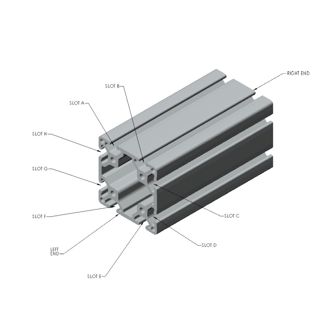 T-Slot Aluminum Extrusion; 15 Series; 8 Slots; 3.0" X 3.0"